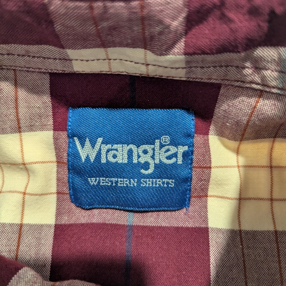 Vintage Wrangler Plaid Cotton Western Shirt - Picture 4 of 8